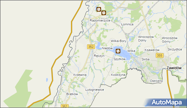 mapa Ręczyn, Ręczyn na mapie Targeo