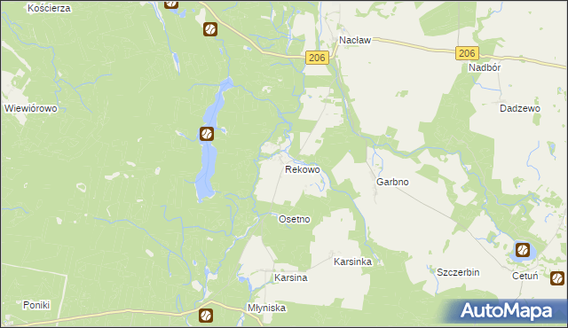 mapa Rekowo gmina Polanów, Rekowo gmina Polanów na mapie Targeo