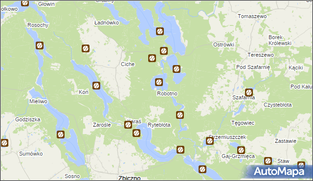 mapa Robotno, Robotno na mapie Targeo