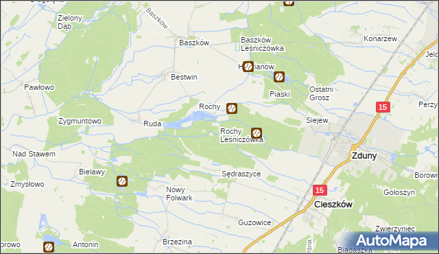 mapa Rochy Leśniczówka, Rochy Leśniczówka na mapie Targeo