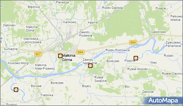 mapa Rostki Wielkie, Rostki Wielkie na mapie Targeo