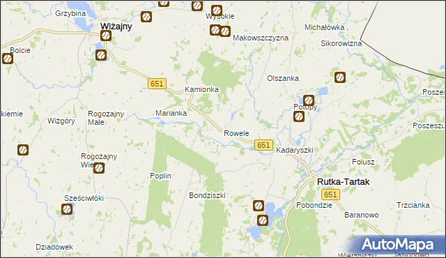 mapa Rowele, Rowele na mapie Targeo