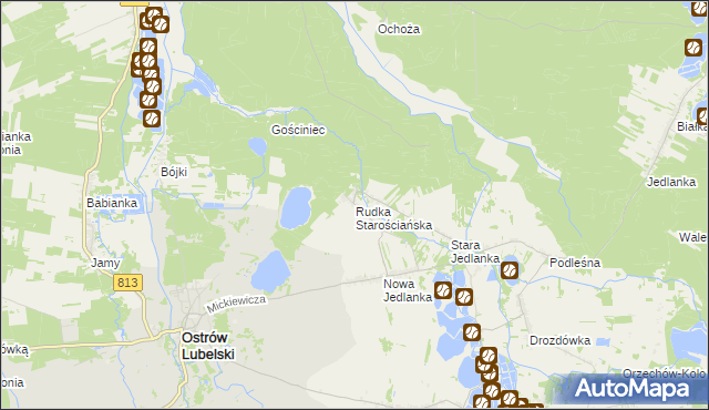 mapa Rudka Starościańska, Rudka Starościańska na mapie Targeo