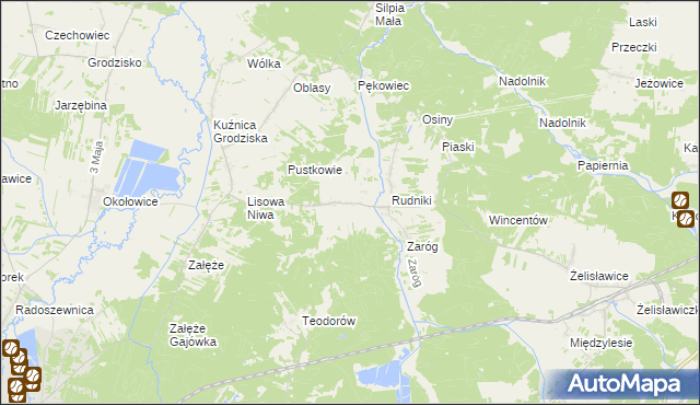 mapa Rudniki-Kolonia, Rudniki-Kolonia na mapie Targeo