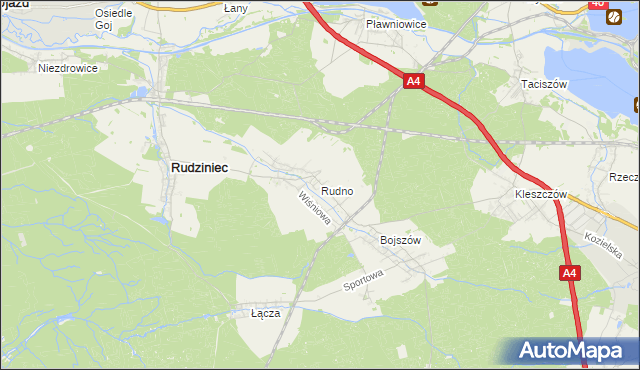 mapa Rudno gmina Rudziniec, Rudno gmina Rudziniec na mapie Targeo