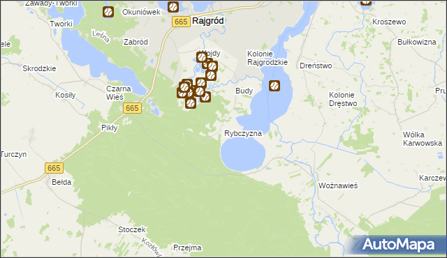 mapa Rybczyzna, Rybczyzna na mapie Targeo