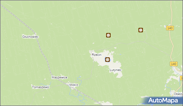 mapa Rzecin, Rzecin na mapie Targeo