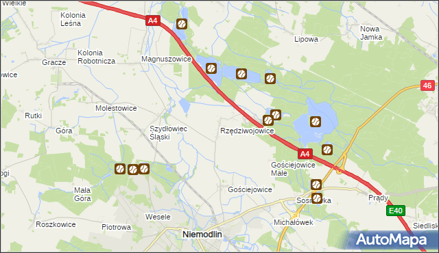 mapa Rzędziwojowice, Rzędziwojowice na mapie Targeo