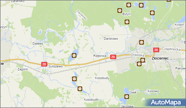 mapa Rzęśnica, Rzęśnica na mapie Targeo