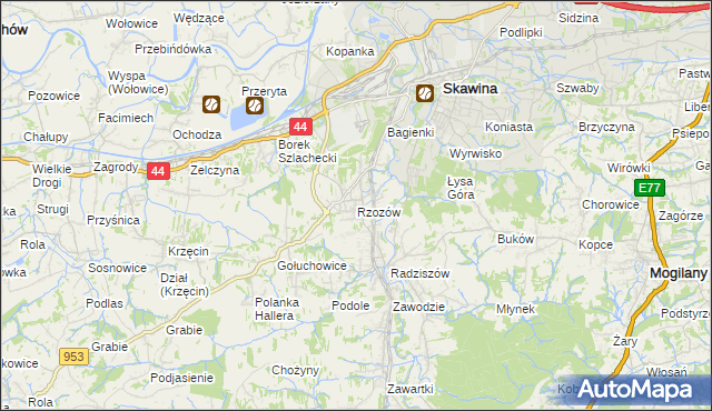 mapa Rzozów, Rzozów na mapie Targeo