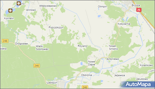 mapa Rzywno, Rzywno na mapie Targeo