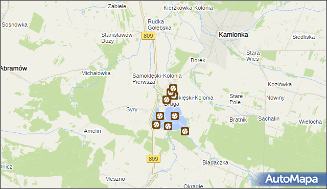 mapa Samoklęski-Kolonia Druga, Samoklęski-Kolonia Druga na mapie Targeo