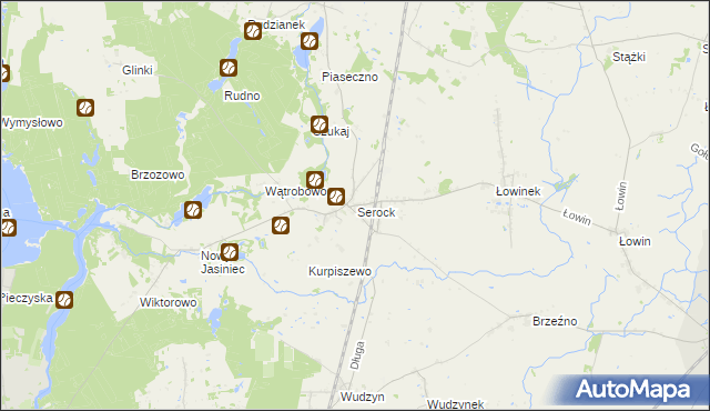 mapa Serock gmina Pruszcz, Serock gmina Pruszcz na mapie Targeo