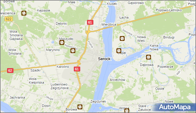 mapa Serock powiat legionowski, Serock powiat legionowski na mapie Targeo