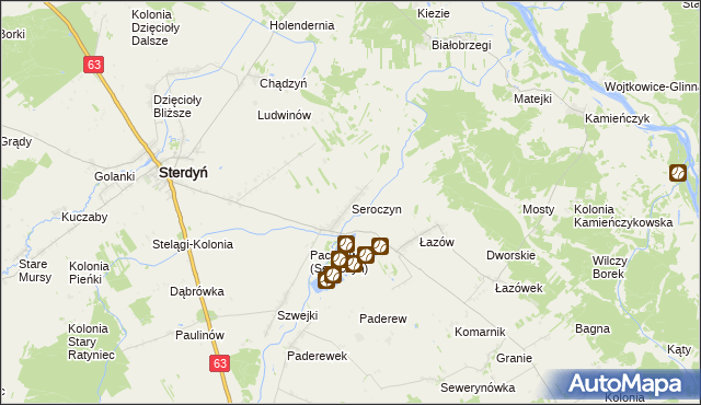 mapa Seroczyn gmina Sterdyń, Seroczyn gmina Sterdyń na mapie Targeo