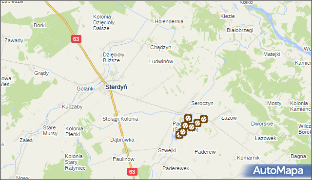 mapa Seroczyn-Kolonia, Seroczyn-Kolonia na mapie Targeo