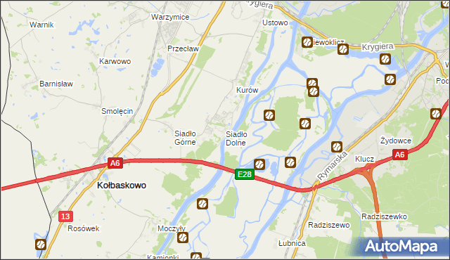 mapa Siadło Dolne, Siadło Dolne na mapie Targeo