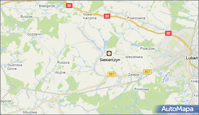 mapa Siekierczyn, Siekierczyn na mapie Targeo