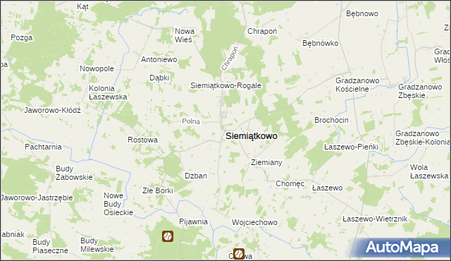 mapa Siemiątkowo powiat żuromiński, Siemiątkowo powiat żuromiński na mapie Targeo