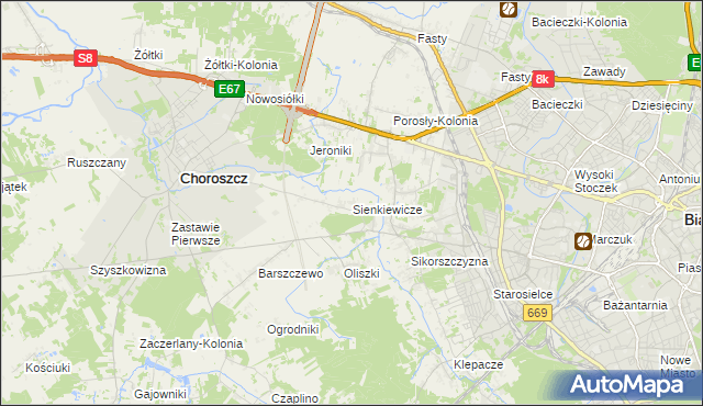 mapa Sienkiewicze, Sienkiewicze na mapie Targeo