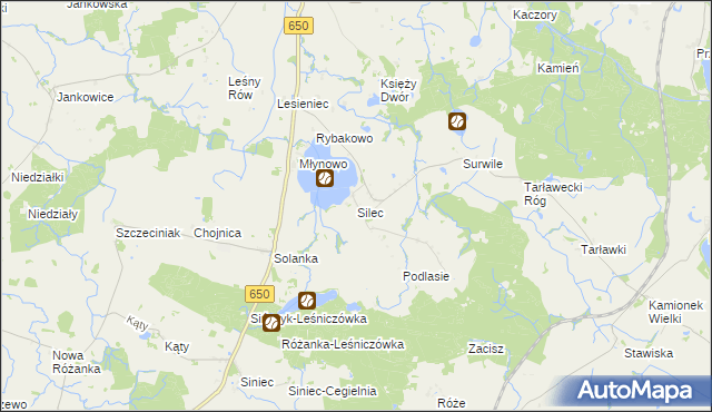 mapa Silec, Silec na mapie Targeo