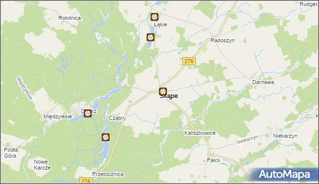 mapa Skąpe powiat świebodziński, Skąpe powiat świebodziński na mapie Targeo