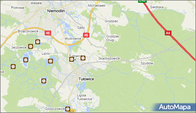 mapa Skarbiszowice, Skarbiszowice na mapie Targeo