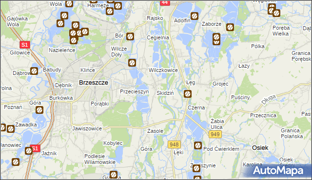 mapa Skidziń, Skidziń na mapie Targeo