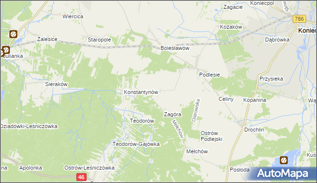 mapa Skrajniwa, Skrajniwa na mapie Targeo