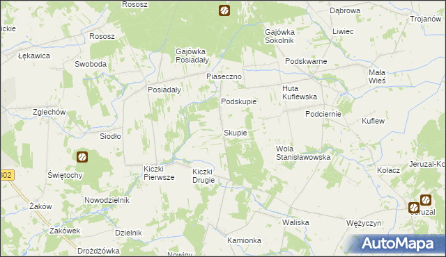 mapa Skupie gmina Cegłów, Skupie gmina Cegłów na mapie Targeo