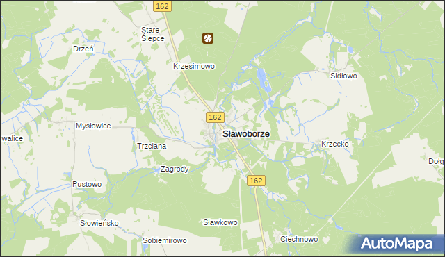 mapa Sławoborze, Sławoborze na mapie Targeo