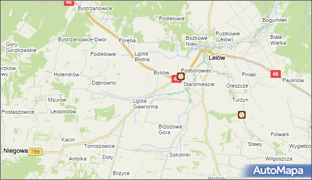 mapa Ślęzany, Ślęzany na mapie Targeo