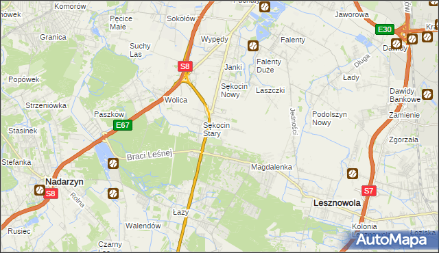 mapa Słomin gmina Raszyn, Słomin gmina Raszyn na mapie Targeo