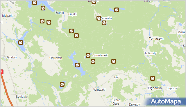 mapa Smolanek, Smolanek na mapie Targeo