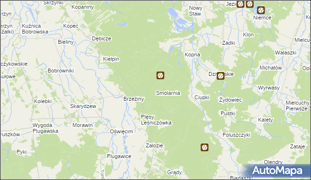 mapa Smolarnia gmina Galewice, Smolarnia gmina Galewice na mapie Targeo