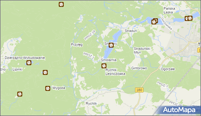 mapa Smolarnia gmina Trzcianka, Smolarnia gmina Trzcianka na mapie Targeo