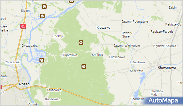 mapa Smólnik gmina Goworowo, Smólnik gmina Goworowo na mapie Targeo