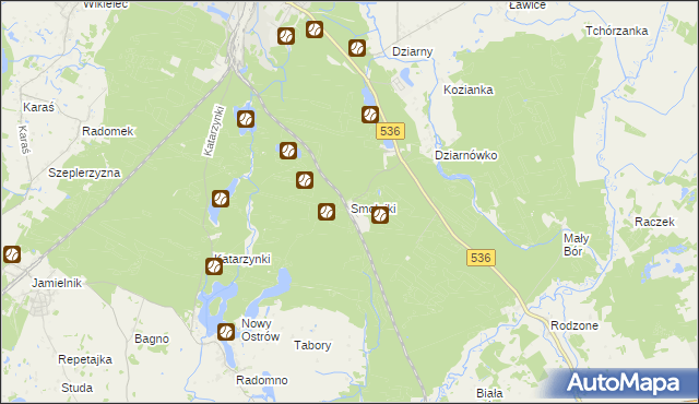 mapa Smolniki gmina Iława, Smolniki gmina Iława na mapie Targeo