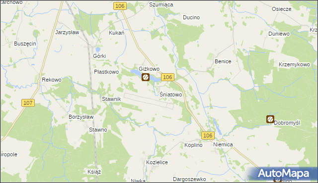 mapa Śniatowo, Śniatowo na mapie Targeo