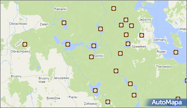 mapa Solniki gmina Iława, Solniki gmina Iława na mapie Targeo