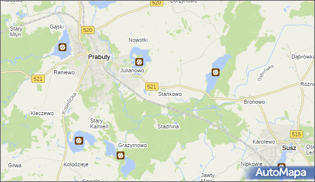 mapa Stańkowo, Stańkowo na mapie Targeo