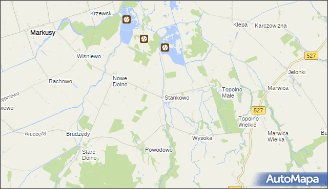 mapa Stankowo gmina Markusy, Stankowo gmina Markusy na mapie Targeo