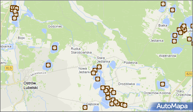mapa Stara Jedlanka, Stara Jedlanka na mapie Targeo