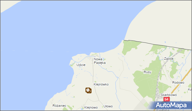 mapa Stara Pasłęka, Stara Pasłęka na mapie Targeo