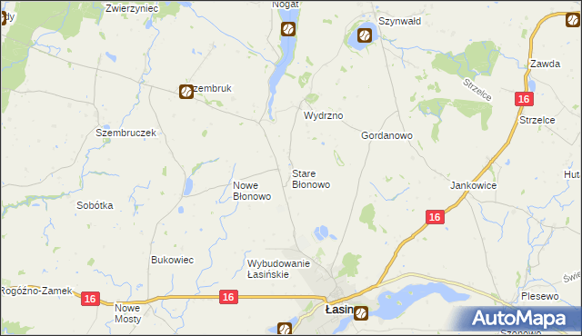 mapa Stare Błonowo, Stare Błonowo na mapie Targeo