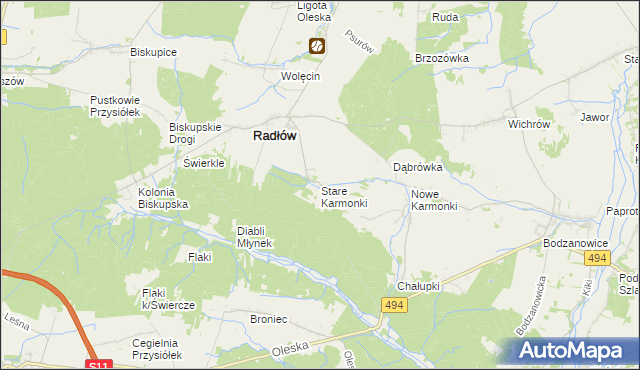 mapa Stare Karmonki, Stare Karmonki na mapie Targeo