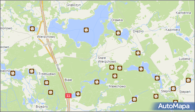 mapa Stare Wierzchowo, Stare Wierzchowo na mapie Targeo