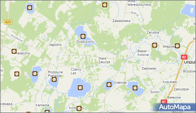 mapa Stare Załucze, Stare Załucze na mapie Targeo