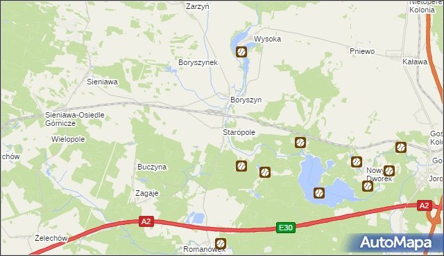 mapa Staropole gmina Lubrza, Staropole gmina Lubrza na mapie Targeo