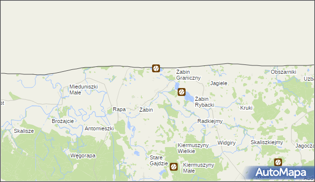 mapa Stary Żabin, Stary Żabin na mapie Targeo